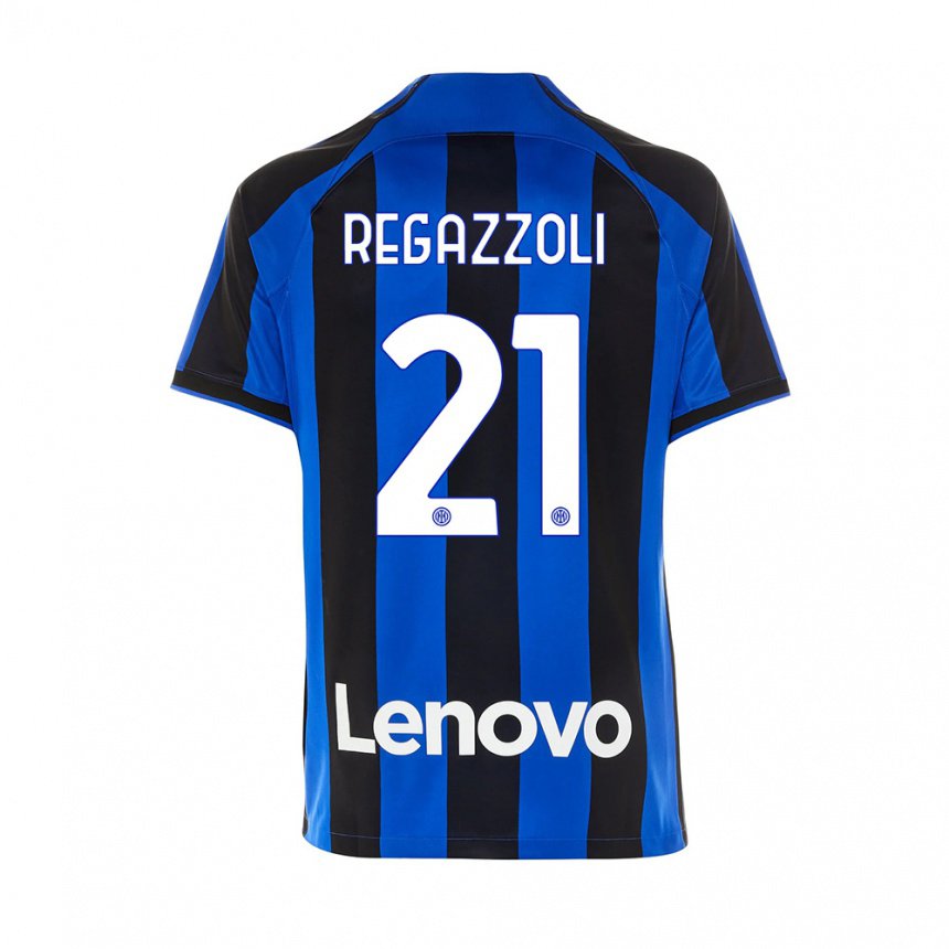 Homme Maillot Alice Regazzoli #21 Bleu Royal Noir Tenues Domicile 2022/23 T-shirt Belgique