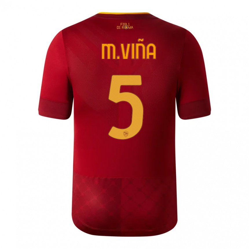 Homme Maillot Matias Vina #5 Brun Rouge Tenues Domicile 2022/23 T-shirt Belgique