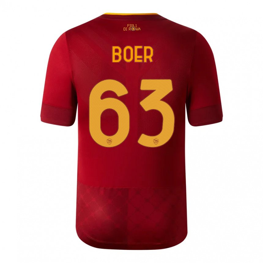 Homme Maillot Pietro Boer #63 Brun Rouge Tenues Domicile 2022/23 T-shirt Belgique