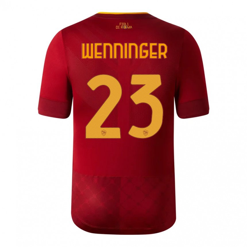 Homme Maillot Carina Wenninger #23 Brun Rouge Tenues Domicile 2022/23 T-shirt Belgique