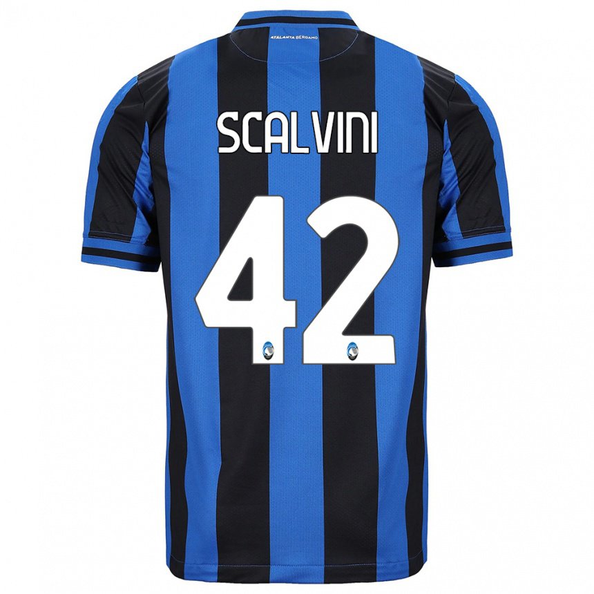 Herren Giorgio Scalvini #42 Blau Schwarz Heimtrikot Trikot 2022/23 T-shirt Belgien