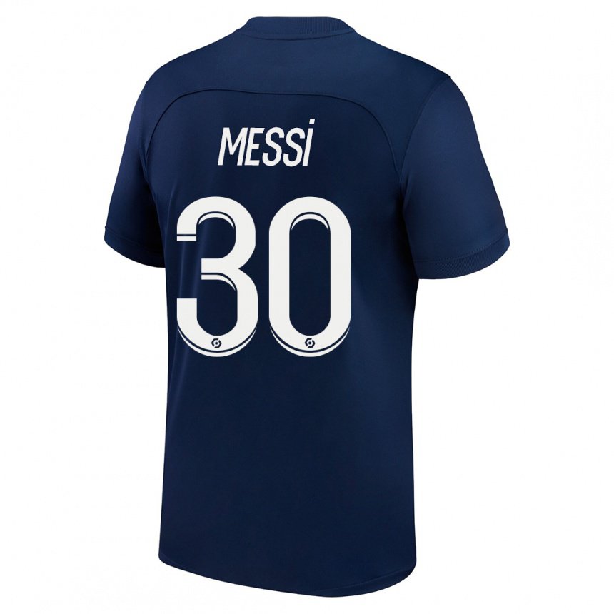Herren Lionel Messi #30 Dunkelblau Rot Heimtrikot Trikot 2022/23 T-shirt Belgien