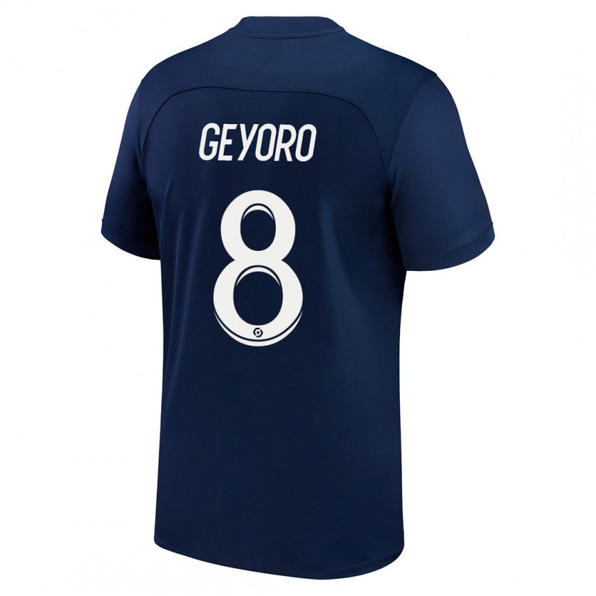 Homme Maillot Grace Geyoro #8 Bleu Foncé Rouge Tenues Domicile 2022/23 T-shirt Belgique
