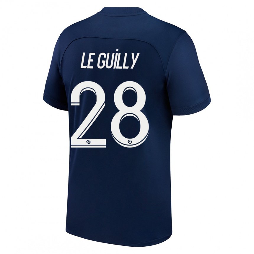 Homme Maillot Jade Le Guilly #28 Bleu Foncé Rouge Tenues Domicile 2022/23 T-shirt Belgique