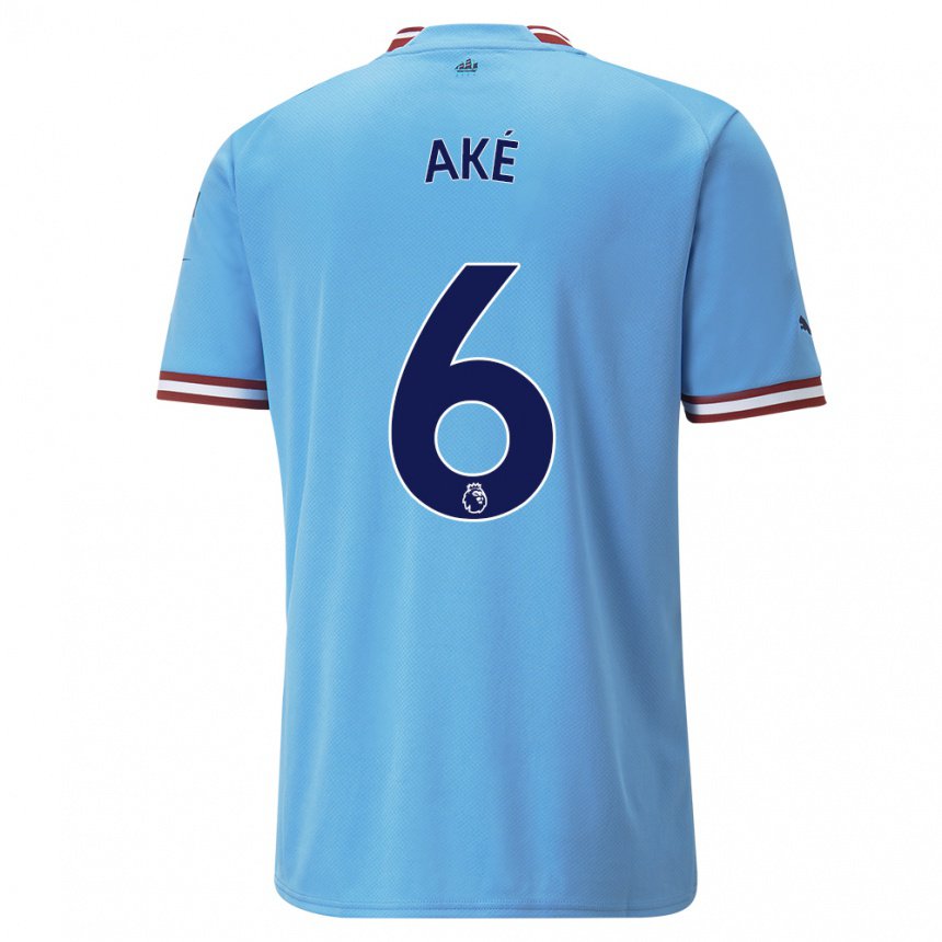 Herren Nathan Ake #6 Blau Rot Heimtrikot Trikot 2022/23 T-shirt Belgien