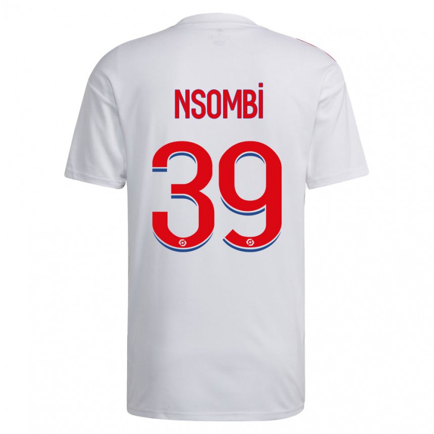 Homme Maillot Gael Nsombi #39 Blanc Bleu Rouge Tenues Domicile 2022/23 T-shirt Belgique