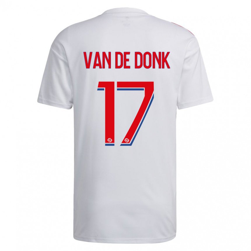 Homme Maillot Danielle Van De Donk #17 Blanc Bleu Rouge Tenues Domicile 2022/23 T-shirt Belgique