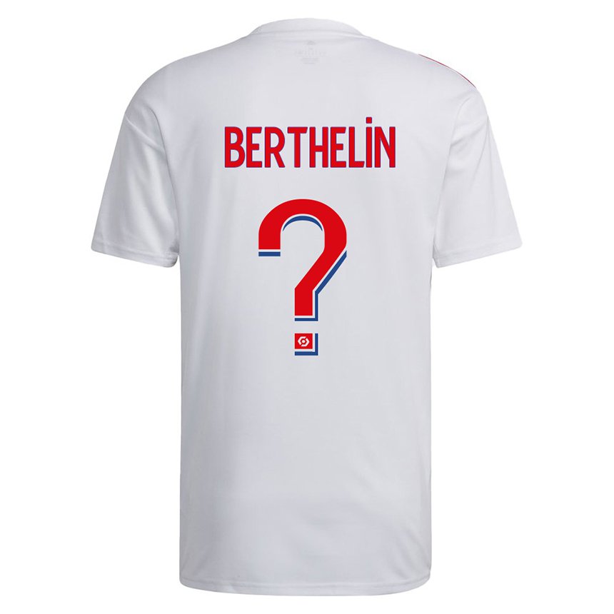 Homme Maillot Romain Berthelin #0 Blanc Bleu Rouge Tenues Domicile 2022/23 T-shirt Belgique