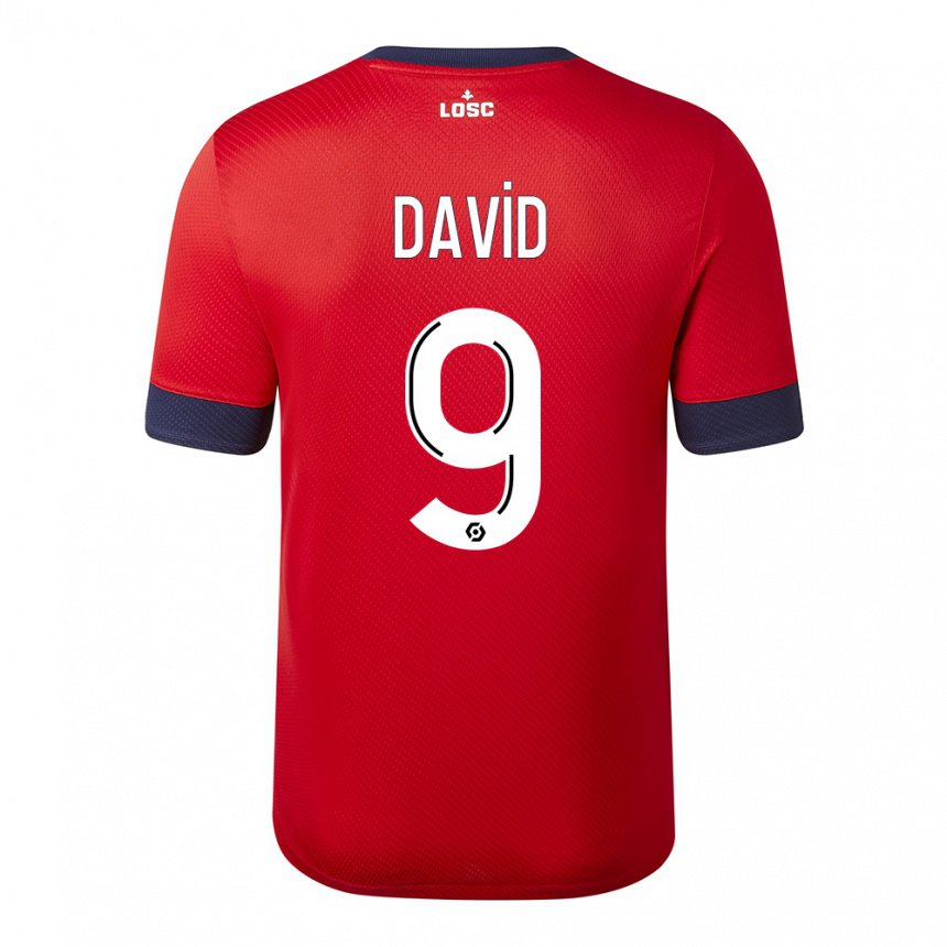 Herren Jonathan David #9 Roter Zuckerapfel Heimtrikot Trikot 2022/23 T-shirt Belgien