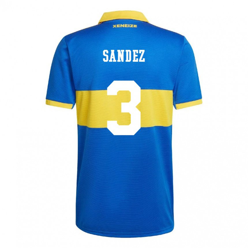 Homme Maillot Agustin Sandez #3 Jaune Olympique Tenues Domicile 2022/23 T-shirt Belgique