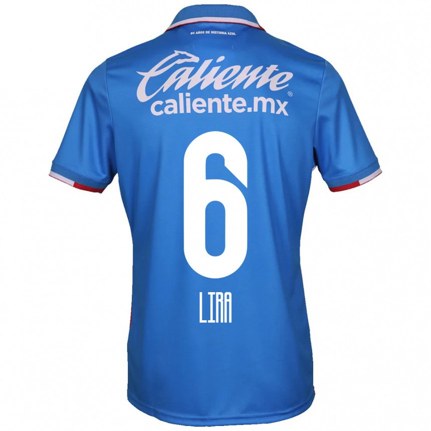 Homme Maillot Erik Lira #6 Bleu Azur Tenues Domicile 2022/23 T-shirt Belgique