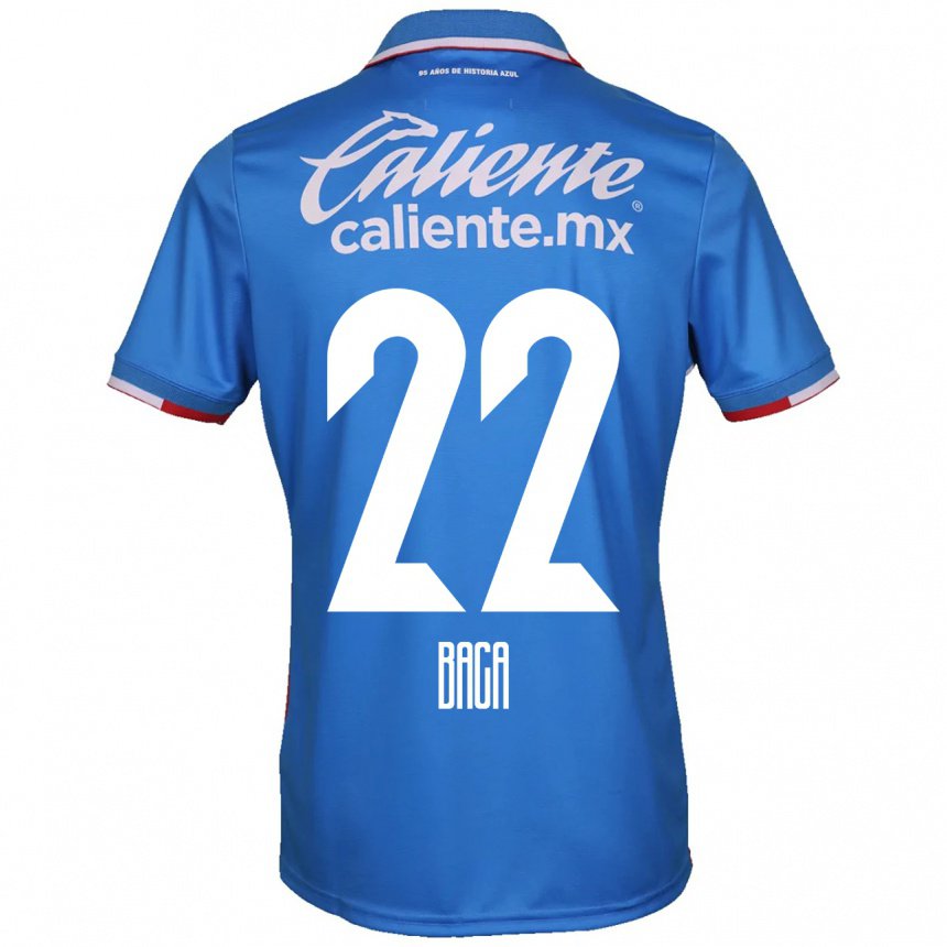 Homme Maillot Rafael Baca #22 Bleu Azur Tenues Domicile 2022/23 T-shirt Belgique