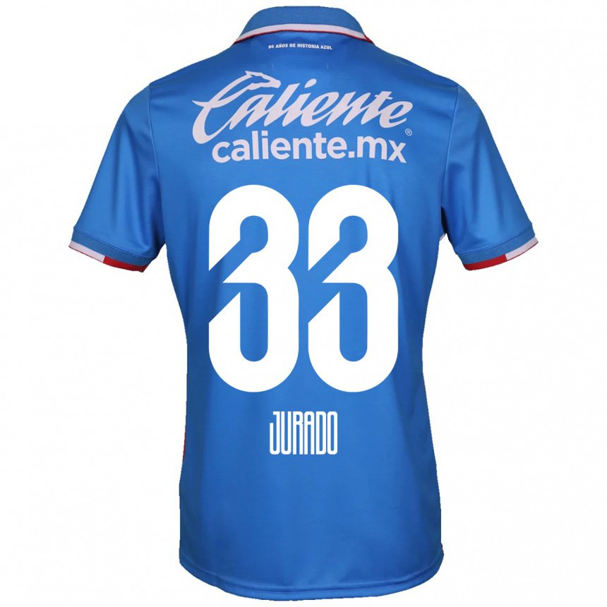 Herren Sebastian Jurado #33 Azurblau Heimtrikot Trikot 2022/23 T-shirt Belgien