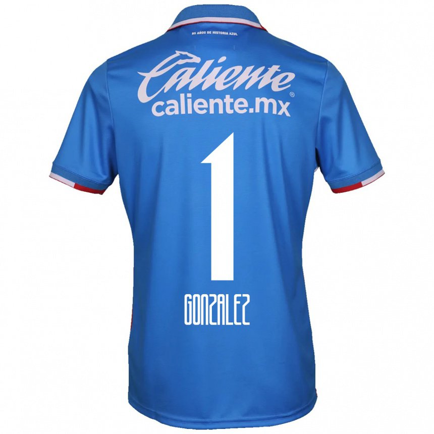 Homme Maillot Itzayana Gonzalez #1 Bleu Azur Tenues Domicile 2022/23 T-shirt Belgique