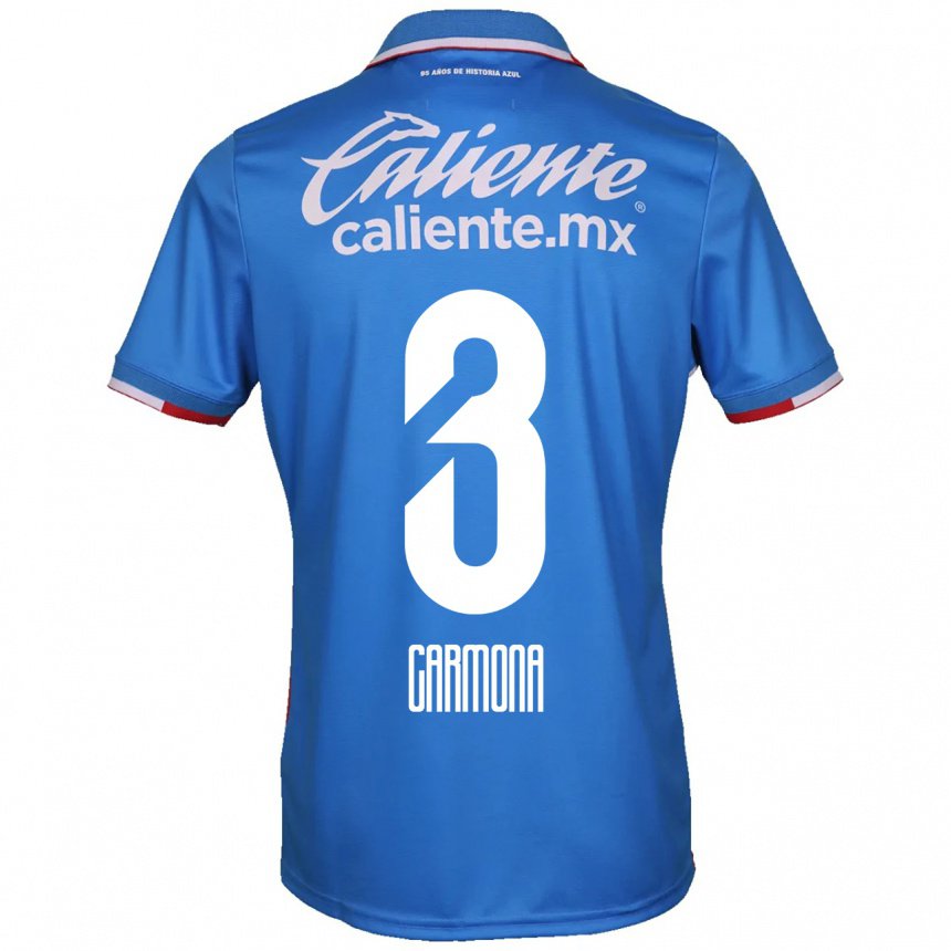 Homme Maillot Edith Carmona #3 Bleu Azur Tenues Domicile 2022/23 T-shirt Belgique