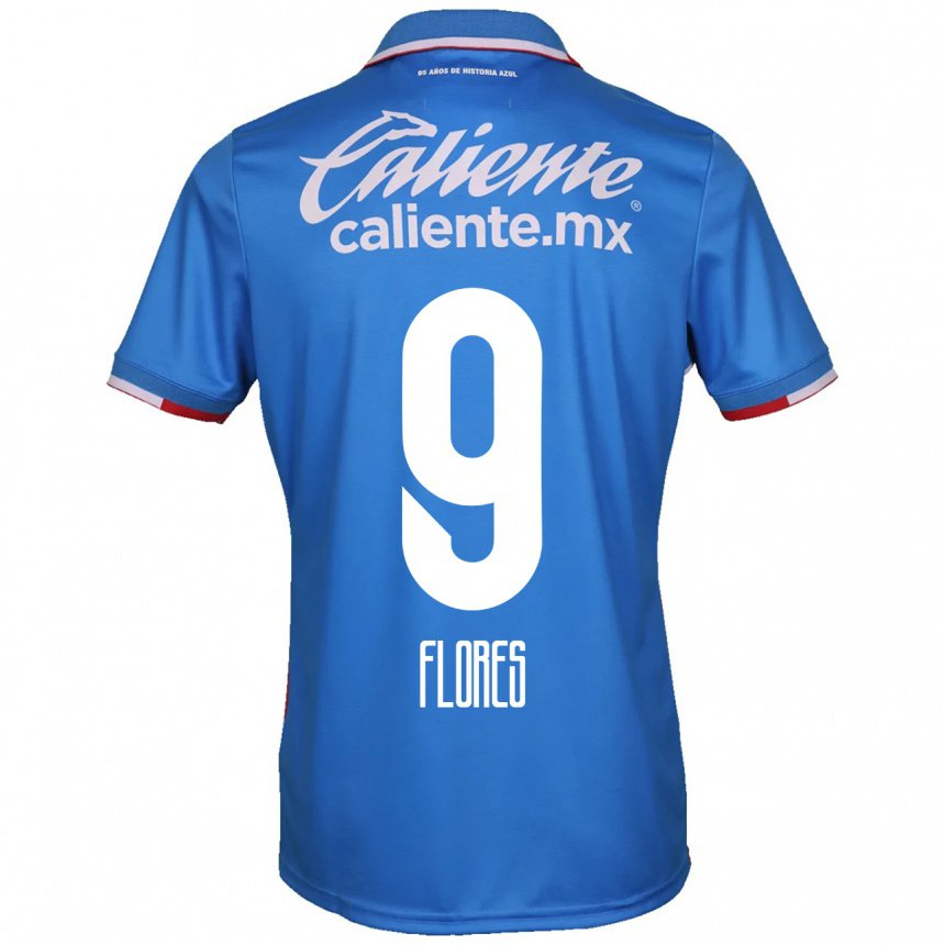 Herren Daniela Flores #9 Azurblau Heimtrikot Trikot 2022/23 T-shirt Belgien