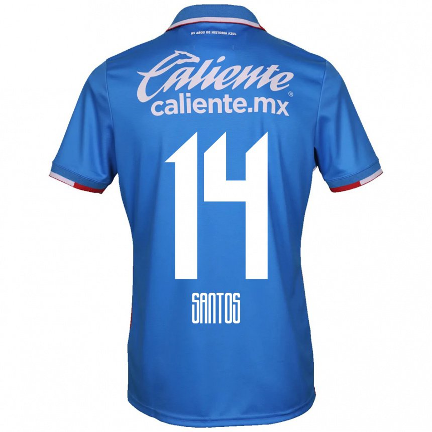 Homme Maillot Eleisa Santos #14 Bleu Azur Tenues Domicile 2022/23 T-shirt Belgique