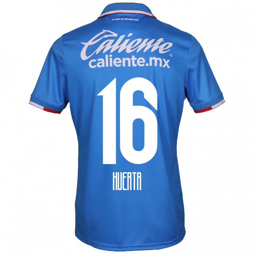 Homme Maillot Ana Gabriela Huerta #16 Bleu Azur Tenues Domicile 2022/23 T-shirt Belgique