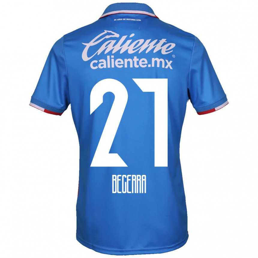 Homme Maillot Ana Becerra #27 Bleu Azur Tenues Domicile 2022/23 T-shirt Belgique