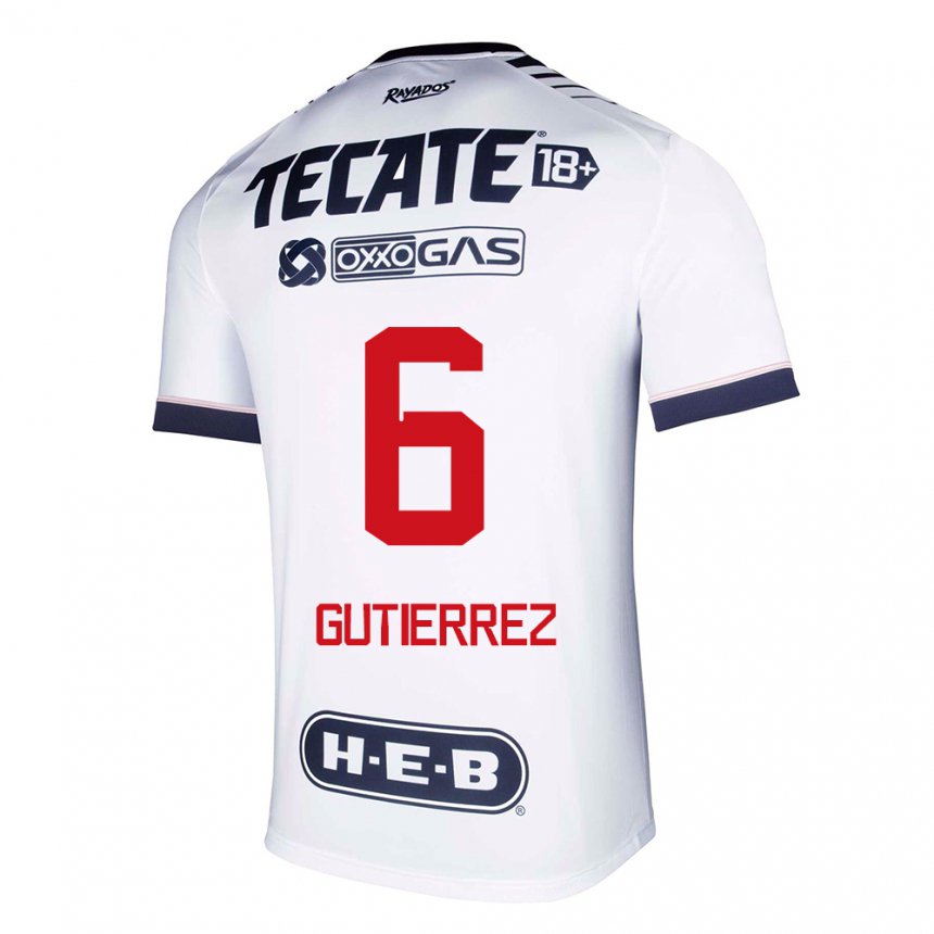 Homme Maillot Edson Gutierrez #6 Espace Blanc Tenues Domicile 2022/23 T-shirt Belgique