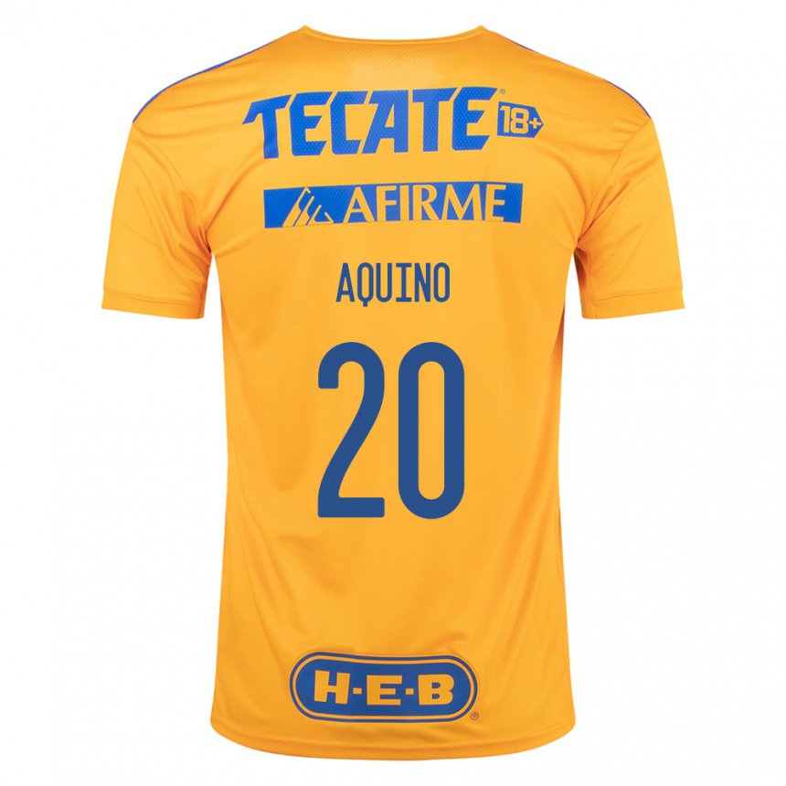 Homme Maillot Javier Aquino #20 Bourdon Jaune Tenues Domicile 2022/23 T-shirt Belgique