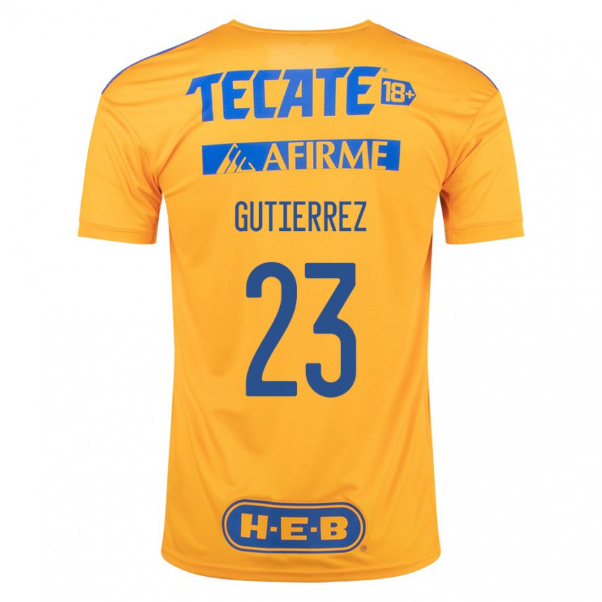 Homme Maillot Jana Gutierrez #23 Bourdon Jaune Tenues Domicile 2022/23 T-shirt Belgique