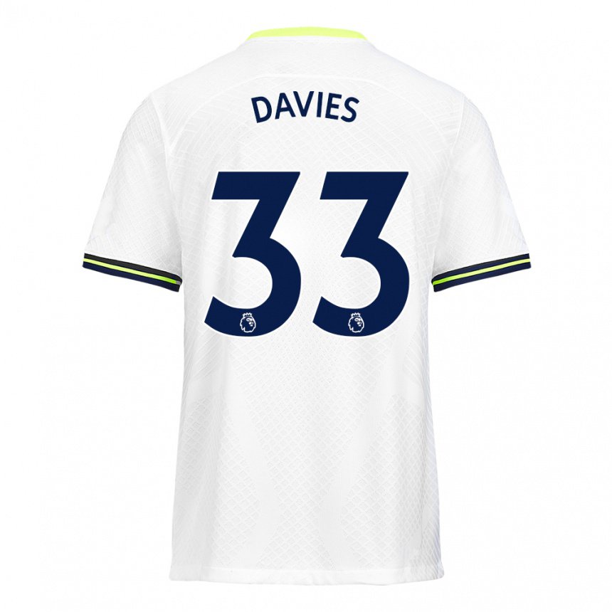 Herren Ben Davies #33 Weiß Grün Heimtrikot Trikot 2022/23 T-shirt Belgien