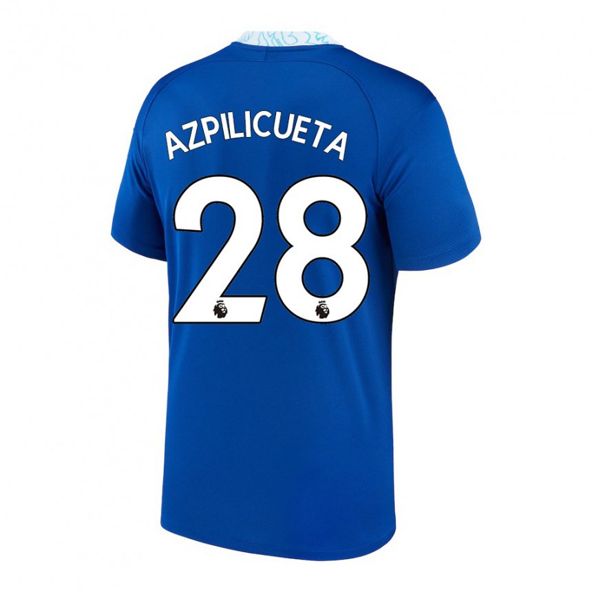 Herren César Azpilicueta #28 Dunkelblau Heimtrikot Trikot 2022/23 T-shirt Belgien