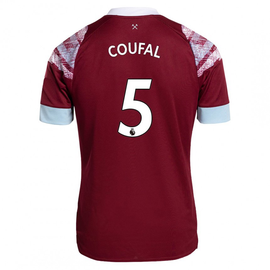 Homme Maillot Vladimir Coufal #5 Bordeaux Tenues Domicile 2022/23 T-shirt Belgique