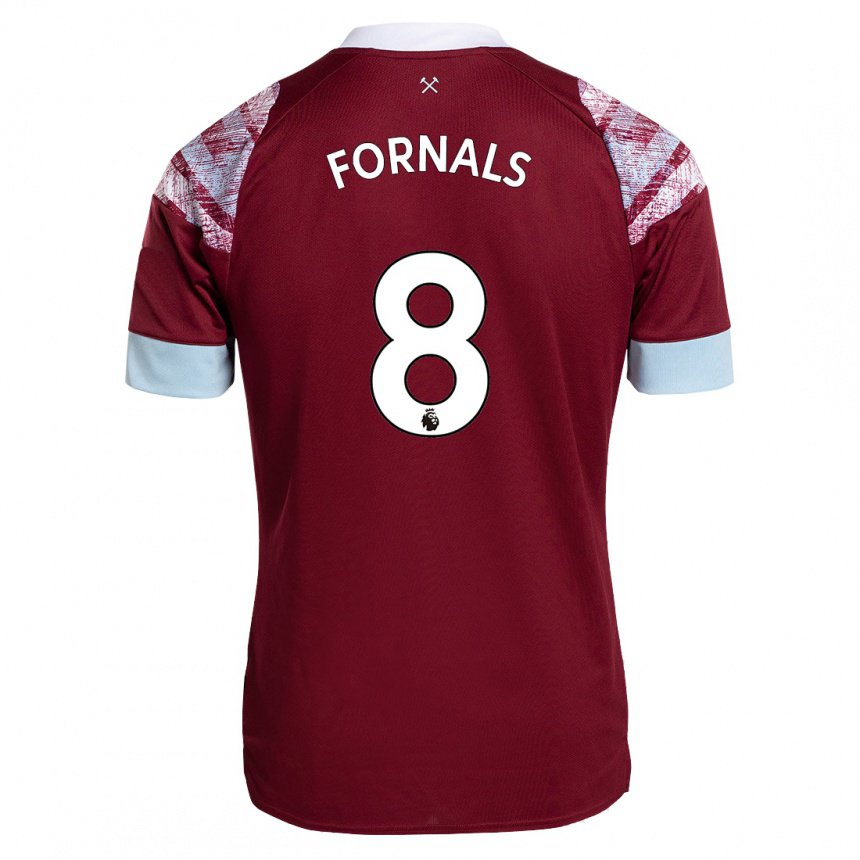 Herren Pablo Fornals #8 Rotwein Heimtrikot Trikot 2022/23 T-shirt Belgien