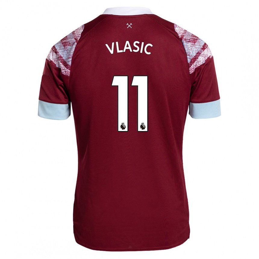 Herren Nikola Vlasic #11 Rotwein Heimtrikot Trikot 2022/23 T-shirt Belgien