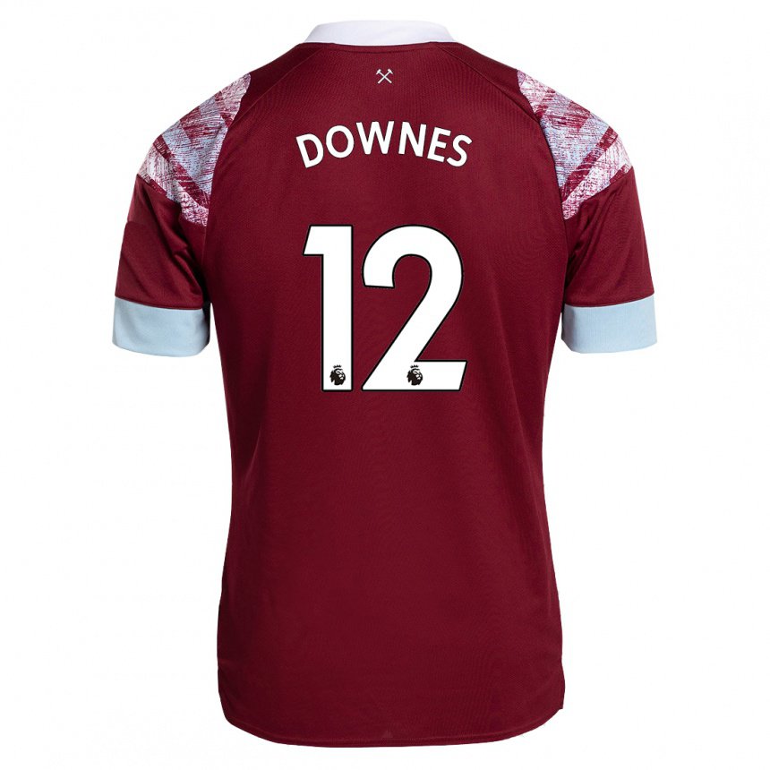 Herren Flynn Downes #12 Rotwein Heimtrikot Trikot 2022/23 T-shirt Belgien