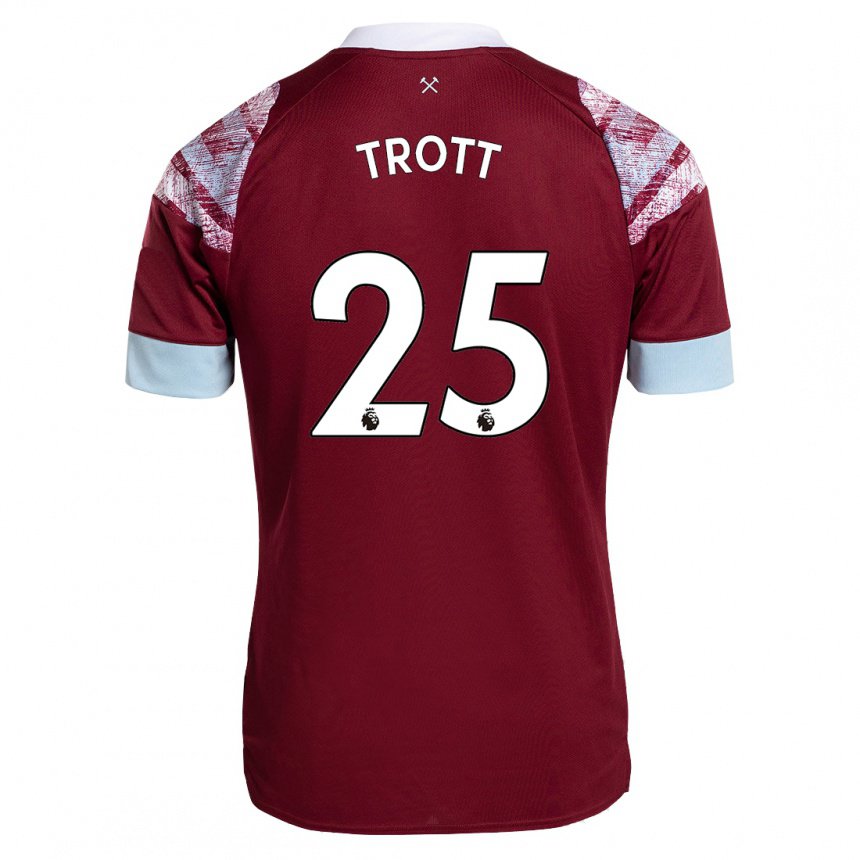 Herren Nathan Trott #25 Rotwein Heimtrikot Trikot 2022/23 T-shirt Belgien