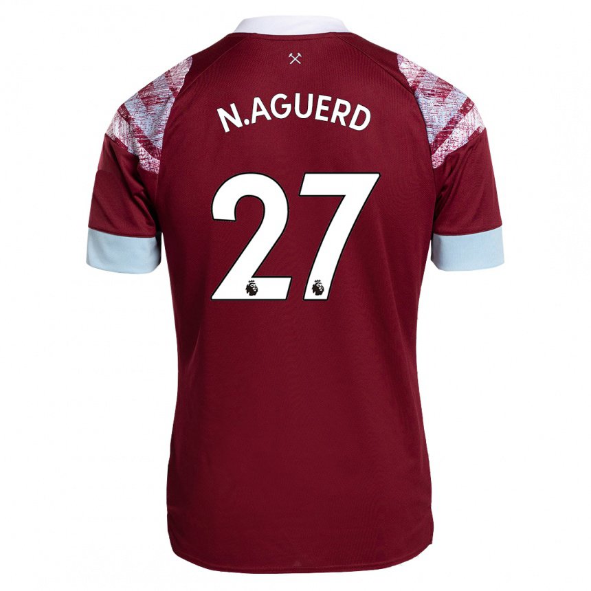Herren Nayef Aguerd #27 Rotwein Heimtrikot Trikot 2022/23 T-shirt Belgien