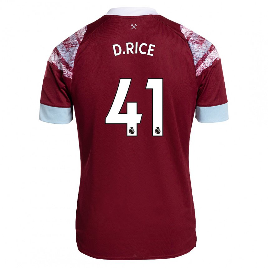 Herren Declan Rice #41 Rotwein Heimtrikot Trikot 2022/23 T-shirt Belgien