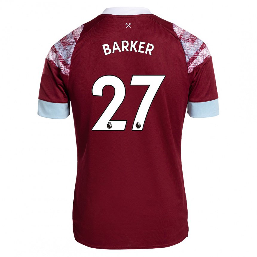 Herren Maisy Barker #27 Rotwein Heimtrikot Trikot 2022/23 T-shirt Belgien