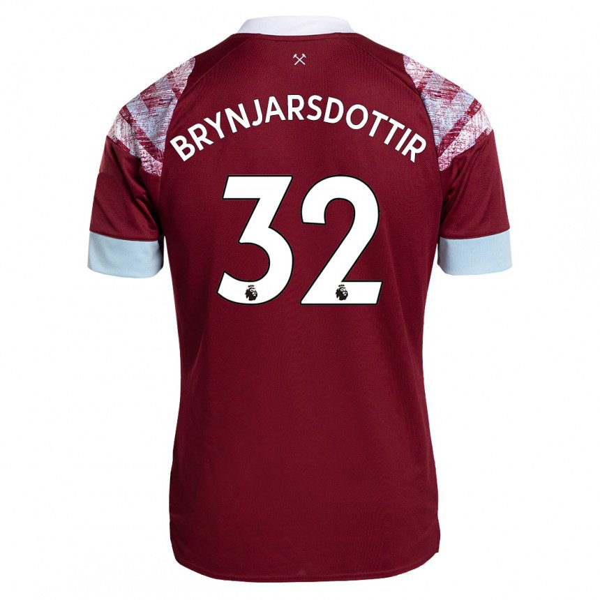 Herren Dagny Brynjarsdottir #32 Rotwein Heimtrikot Trikot 2022/23 T-shirt Belgien