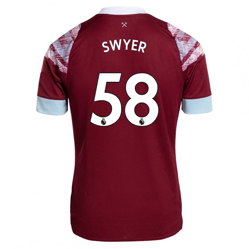 Herren Kamarai Swyer #58 Rotwein Heimtrikot Trikot 2022/23 T-shirt Belgien