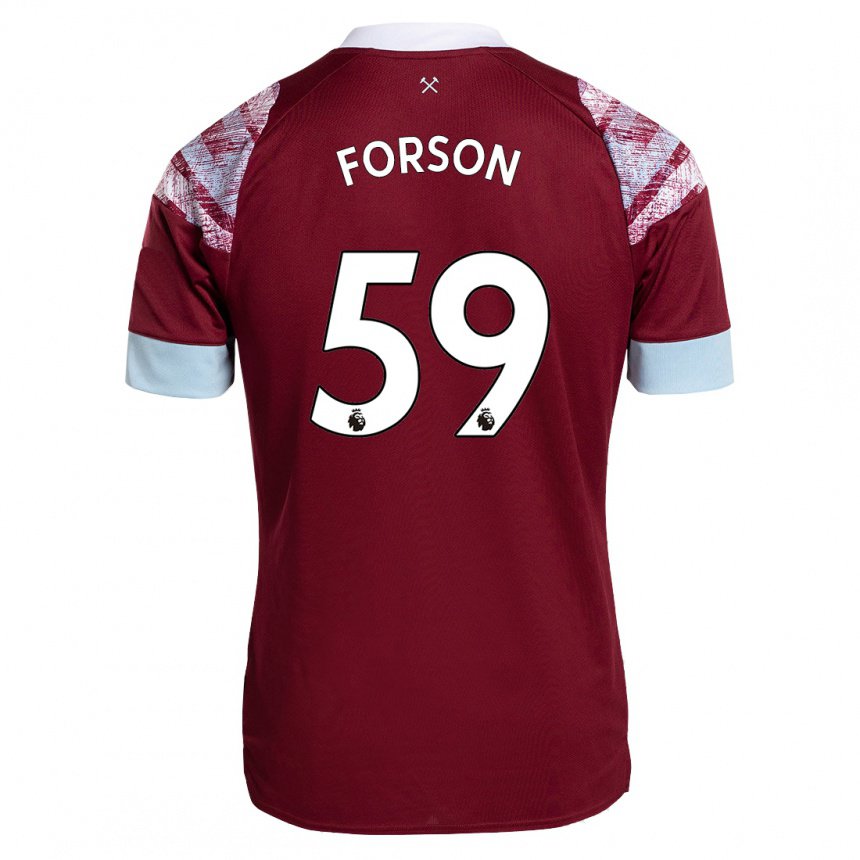 Herren Keenan Forson #59 Rotwein Heimtrikot Trikot 2022/23 T-shirt Belgien