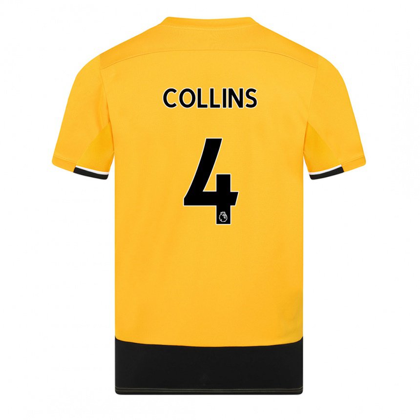 Herren Nathan Collins #4 Gelb Schwarz Heimtrikot Trikot 2022/23 T-shirt Belgien