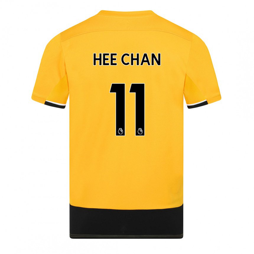 Homme Maillot Hee Chan Hwang #11 Jaune Noir Tenues Domicile 2022/23 T-shirt Belgique