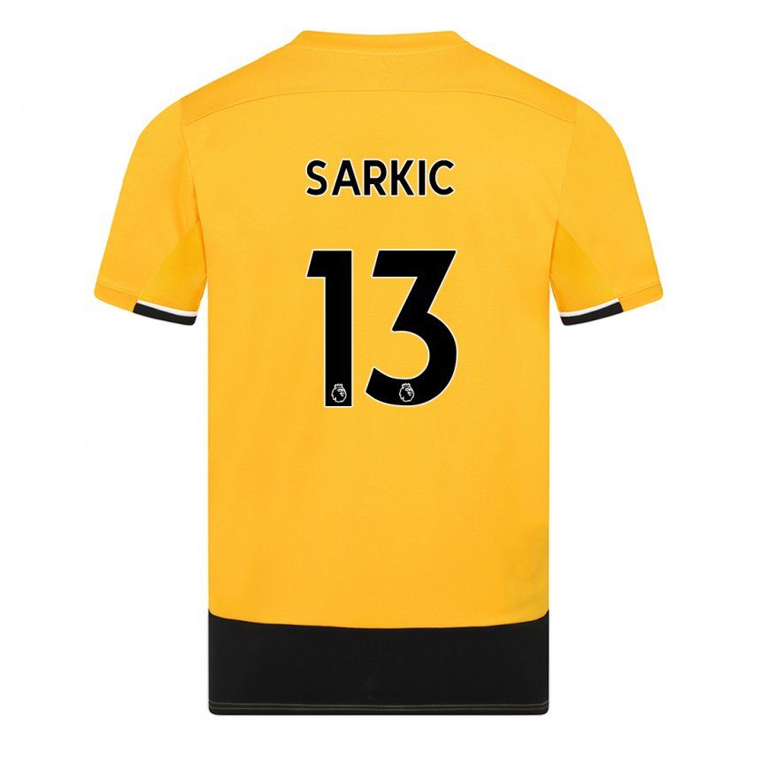 Herren Matija Sarkic #13 Gelb Schwarz Heimtrikot Trikot 2022/23 T-shirt Belgien