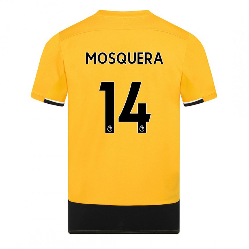 Herren Yerson Mosquera #14 Gelb Schwarz Heimtrikot Trikot 2022/23 T-shirt Belgien
