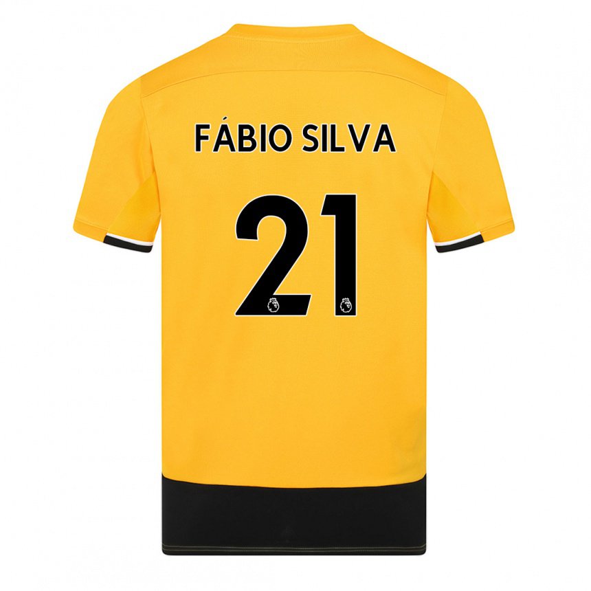 Homme Maillot Fábio Silva #21 Jaune Noir Tenues Domicile 2022/23 T-shirt Belgique