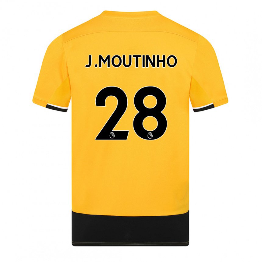 Homme Maillot Joao Moutinho #28 Jaune Noir Tenues Domicile 2022/23 T-shirt Belgique