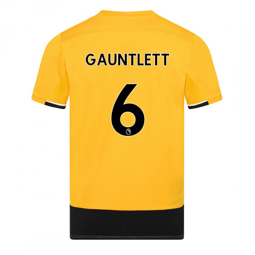 Herren Maz Gauntlett #6 Gelb Schwarz Heimtrikot Trikot 2022/23 T-shirt Belgien