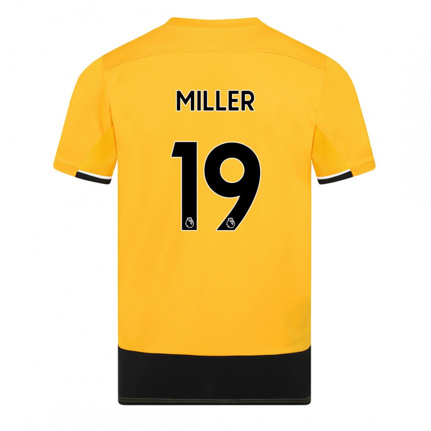 Herren Ali Miller #19 Gelb Schwarz Heimtrikot Trikot 2022/23 T-shirt Belgien
