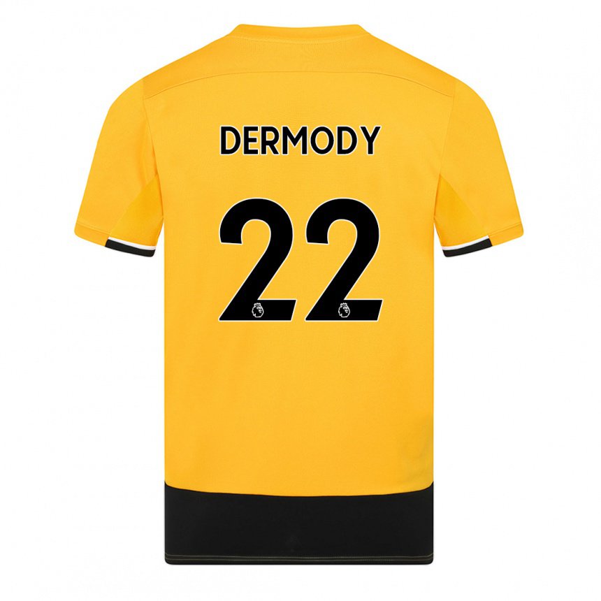 Herren Helen Dermody #22 Gelb Schwarz Heimtrikot Trikot 2022/23 T-shirt Belgien