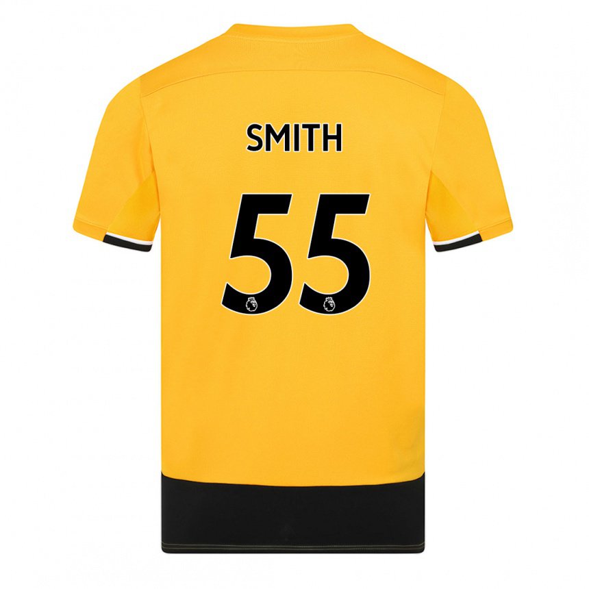 Homme Maillot Jackson Smith #55 Jaune Noir Tenues Domicile 2022/23 T-shirt Belgique