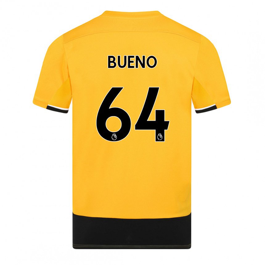 Herren Hugo Bueno #64 Gelb Schwarz Heimtrikot Trikot 2022/23 T-shirt Belgien